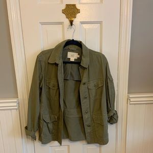 J. Crew Classic Twill Chino Cargo Jacket Green S